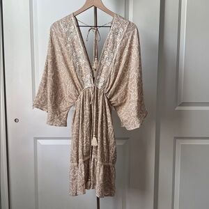 Beige Women's sequined mini dress